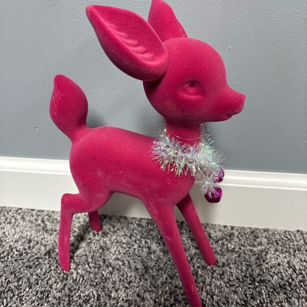 Ashland Fuchsia Velvet Deer Figurine